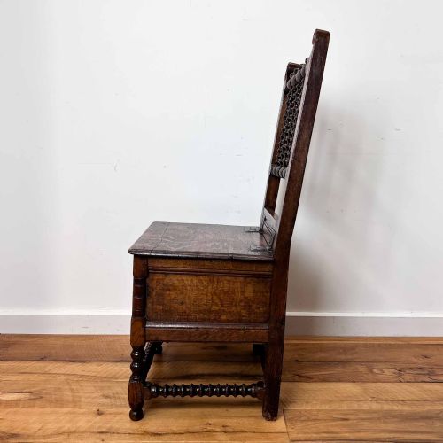 17TH CENTURY OAK BOX CHAIR - ADDITIONAL PHOTO 6