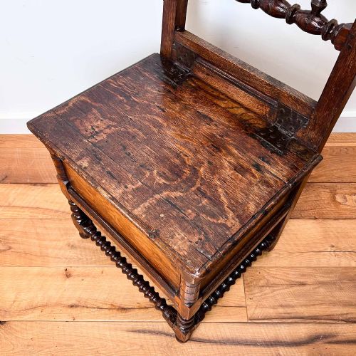 17TH CENTURY OAK BOX CHAIR - ADDITIONAL PHOTO 8