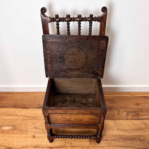 17TH CENTURY OAK BOX CHAIR - ADDITIONAL PHOTO 13