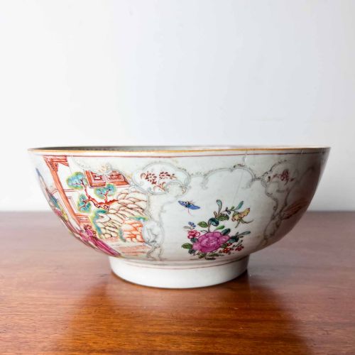 C18TH CHINESE PORCELAIN FAMILLE ROSE PUNCH BOWL - ADDITIONAL PHOTO 1