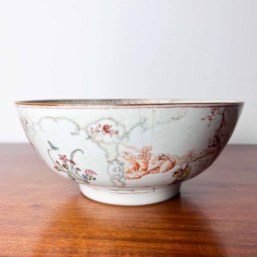 C18TH CHINESE PORCELAIN FAMILLE ROSE PUNCH BOWL - ADDITIONAL PHOTO 5