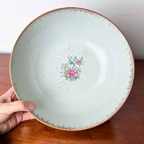 C18TH CHINESE PORCELAIN FAMILLE ROSE PUNCH BOWL - ADDITIONAL PHOTO 6