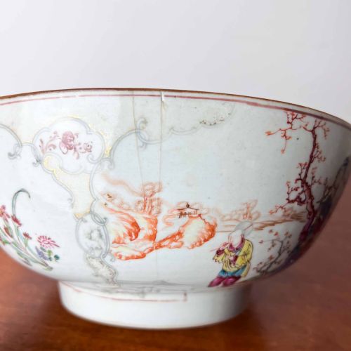 C18TH CHINESE PORCELAIN FAMILLE ROSE PUNCH BOWL - ADDITIONAL PHOTO 8
