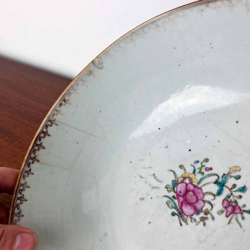 C18TH CHINESE PORCELAIN FAMILLE ROSE PUNCH BOWL - ADDITIONAL PHOTO 12