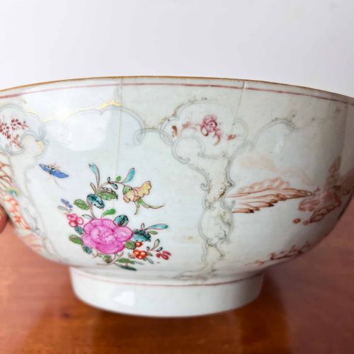 C18TH CHINESE PORCELAIN FAMILLE ROSE PUNCH BOWL - ADDITIONAL PHOTO 14