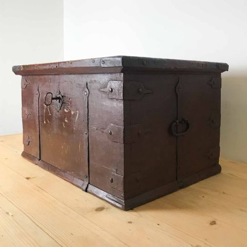 ANTIQUE SCANDINAVIAN PAINTED PINE BOX DATED 1837 - ADDITIONAL PHOTO 7