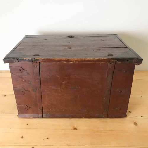 ANTIQUE SCANDINAVIAN PAINTED PINE BOX DATED 1837 - ADDITIONAL PHOTO 11