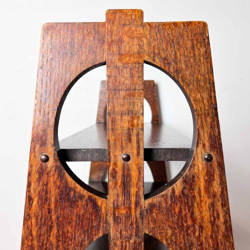 ARTS AND CRAFTS OAK BOOK CASE OR SHELVES - ADDITIONAL PHOTO 10