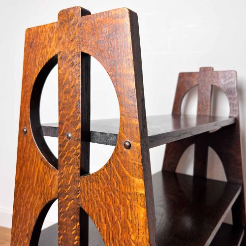 ARTS AND CRAFTS OAK BOOK CASE OR SHELVES - ADDITIONAL PHOTO 11