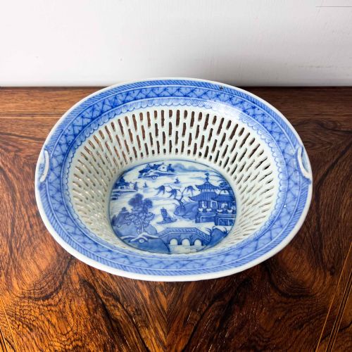 CHINESE PORCELAIN EXPORT WARE CHESTNUT BASKET - ADDITIONAL PHOTO 2