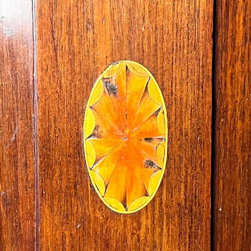 GEORGIAN MAHOGANY INLAID CANDLE BOX - ADDITIONAL PHOTO 4