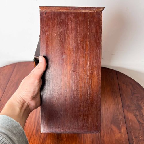 GEORGIAN MAHOGANY INLAID CANDLE BOX - ADDITIONAL PHOTO 10