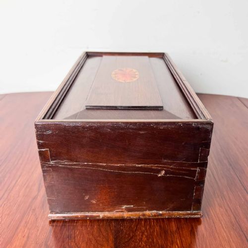 GEORGIAN MAHOGANY INLAID CANDLE BOX - ADDITIONAL PHOTO 12