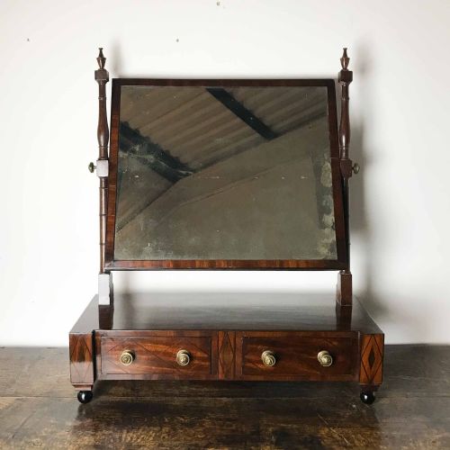 GEORGIAN MAHOGANY DRESSING MIRROR WITH EBONY INLAY - ADDITIONAL PHOTO 1