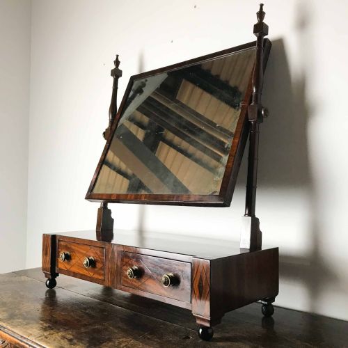 GEORGIAN MAHOGANY DRESSING MIRROR WITH EBONY INLAY - ADDITIONAL PHOTO 2
