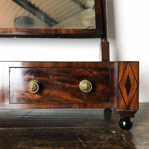 GEORGIAN MAHOGANY DRESSING MIRROR WITH EBONY INLAY - ADDITIONAL PHOTO 3