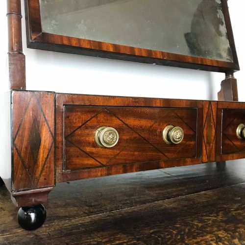 GEORGIAN MAHOGANY DRESSING MIRROR WITH EBONY INLAY - ADDITIONAL PHOTO 4