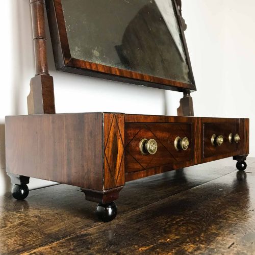 GEORGIAN MAHOGANY DRESSING MIRROR WITH EBONY INLAY - ADDITIONAL PHOTO 5
