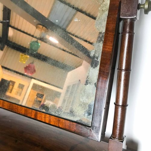 GEORGIAN MAHOGANY DRESSING MIRROR WITH EBONY INLAY - ADDITIONAL PHOTO 7