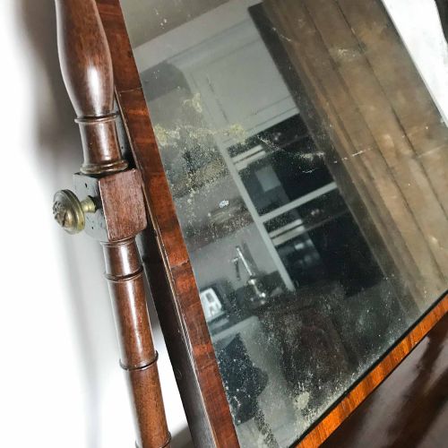 GEORGIAN MAHOGANY DRESSING MIRROR WITH EBONY INLAY - ADDITIONAL PHOTO 10