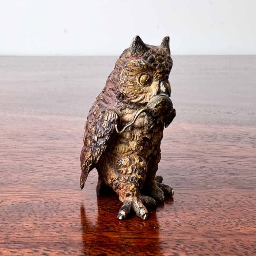 AUSTRIAN COLD PAINTED BRONZE OWL - ADDITIONAL PHOTO 1