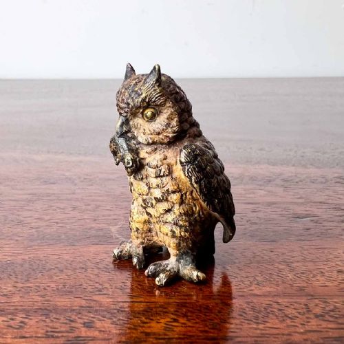 AUSTRIAN COLD PAINTED BRONZE OWL - ADDITIONAL PHOTO 3
