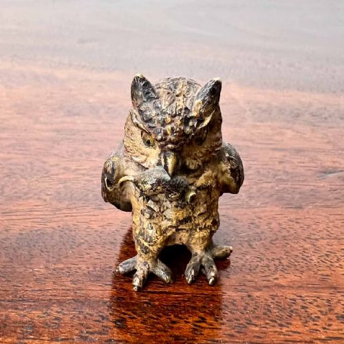 AUSTRIAN COLD PAINTED BRONZE OWL - ADDITIONAL PHOTO 4
