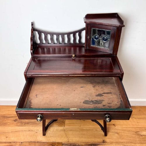MAHOGANY ARTS AND CRAFTS WRITING DESK - ADDITIONAL PHOTO 4
