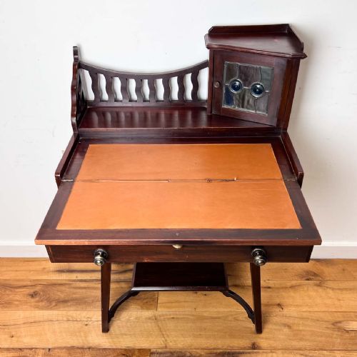 MAHOGANY ARTS AND CRAFTS WRITING DESK - ADDITIONAL PHOTO 5
