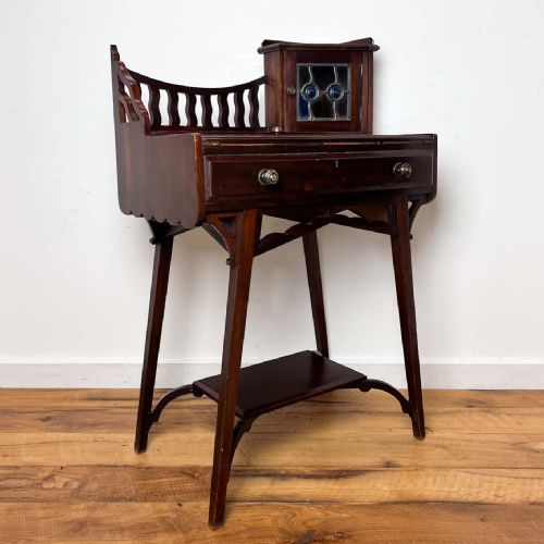 MAHOGANY ARTS AND CRAFTS WRITING DESK - ADDITIONAL PHOTO 17