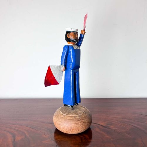 ANTIQUE FOLK ART WHIRLIGIG SAILOR SIGNALMAN - ADDITIONAL PHOTO 5