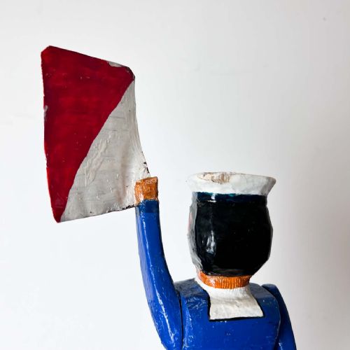ANTIQUE FOLK ART WHIRLIGIG SAILOR SIGNALMAN - ADDITIONAL PHOTO 9