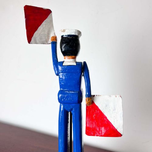 ANTIQUE FOLK ART WHIRLIGIG SAILOR SIGNALMAN - ADDITIONAL PHOTO 10