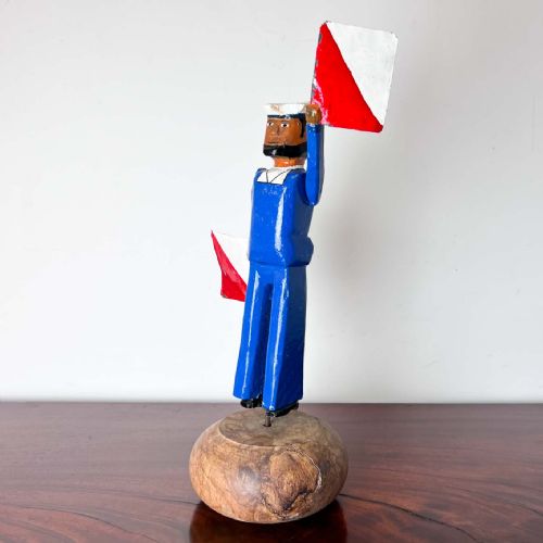 ANTIQUE FOLK ART WHIRLIGIG SAILOR SIGNALMAN - ADDITIONAL PHOTO 11