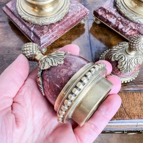 A PAIR OF FRENCH ROUGE MARBLE AND GILT BRONZE CASSOLETTES - ADDITIONAL PHOTO 9