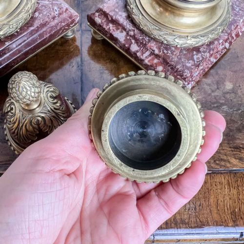 A PAIR OF FRENCH ROUGE MARBLE AND GILT BRONZE CASSOLETTES - ADDITIONAL PHOTO 11