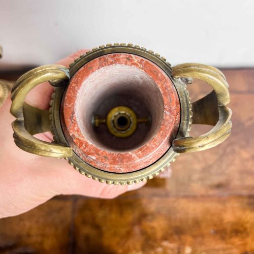 A PAIR OF FRENCH ROUGE MARBLE AND GILT BRONZE CASSOLETTES - ADDITIONAL PHOTO 13