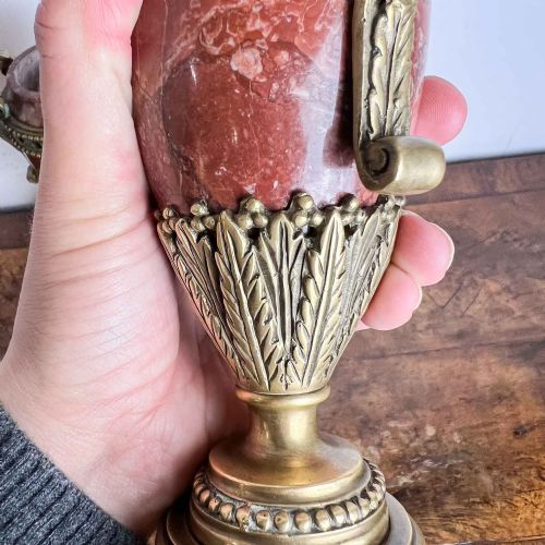 A PAIR OF FRENCH ROUGE MARBLE AND GILT BRONZE CASSOLETTES - ADDITIONAL PHOTO 14