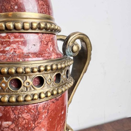 A PAIR OF FRENCH ROUGE MARBLE AND GILT BRONZE CASSOLETTES - ADDITIONAL PHOTO 15