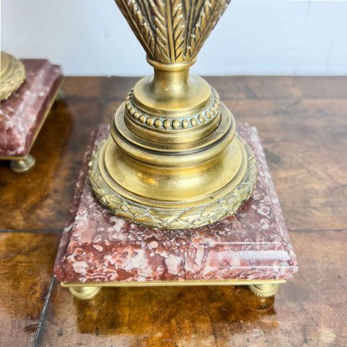 A PAIR OF FRENCH ROUGE MARBLE AND GILT BRONZE CASSOLETTES - ADDITIONAL PHOTO 16
