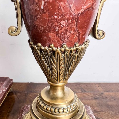 A PAIR OF FRENCH ROUGE MARBLE AND GILT BRONZE CASSOLETTES - ADDITIONAL PHOTO 17