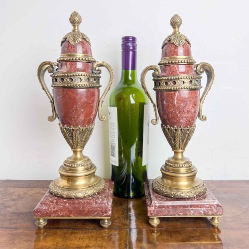 A PAIR OF FRENCH ROUGE MARBLE AND GILT BRONZE CASSOLETTES - ADDITIONAL PHOTO 20