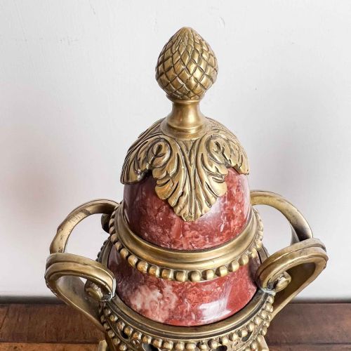 A PAIR OF FRENCH ROUGE MARBLE AND GILT BRONZE CASSOLETTES - ADDITIONAL PHOTO 21