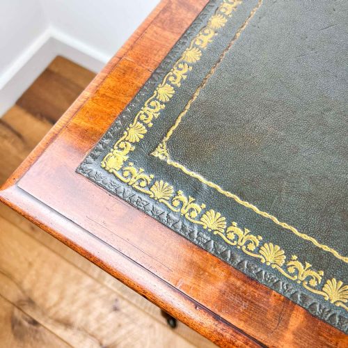 VICTORIAN MAHOGANY LADIES WRITING DESK WITH LEATHER TOP AND INK WELL - ADDITIONAL PHOTO 5