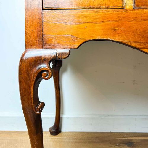 GEORGIAN FRUITWOOD AND OAK LOWBOY WITH CARVED CABRIOLE LEGS - ADDITIONAL PHOTO 5