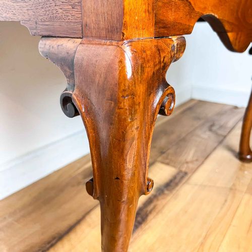 GEORGIAN FRUITWOOD AND OAK LOWBOY WITH CARVED CABRIOLE LEGS - ADDITIONAL PHOTO 6