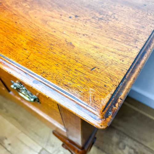 GEORGIAN FRUITWOOD AND OAK LOWBOY WITH CARVED CABRIOLE LEGS - ADDITIONAL PHOTO 19