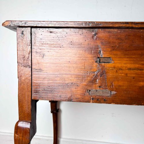 GEORGIAN FRUITWOOD AND OAK LOWBOY WITH CARVED CABRIOLE LEGS - ADDITIONAL PHOTO 21
