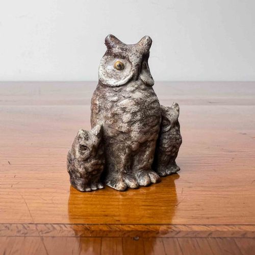 AUSTRIAN COLD PAINTED BRONZE OWL WITH OWLETS - ADDITIONAL PHOTO 2
