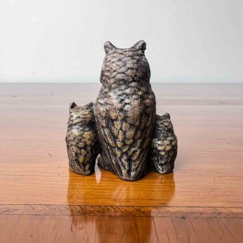 AUSTRIAN COLD PAINTED BRONZE OWL WITH OWLETS - ADDITIONAL PHOTO 3